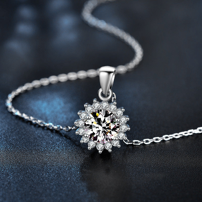 11mm Sunflower Moissanite Pendant – image 4
