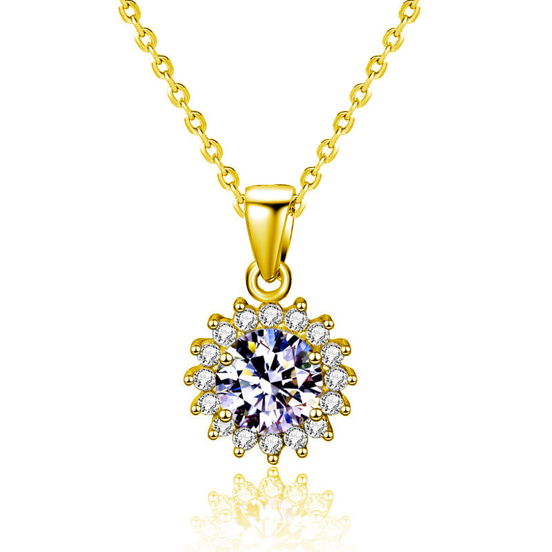 11mm Sunflower Moissanite Pendant – image 7