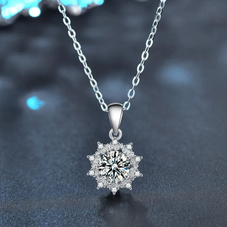 12mm Sunflower Moissanite Pendant – wholesale moissanite jewelry