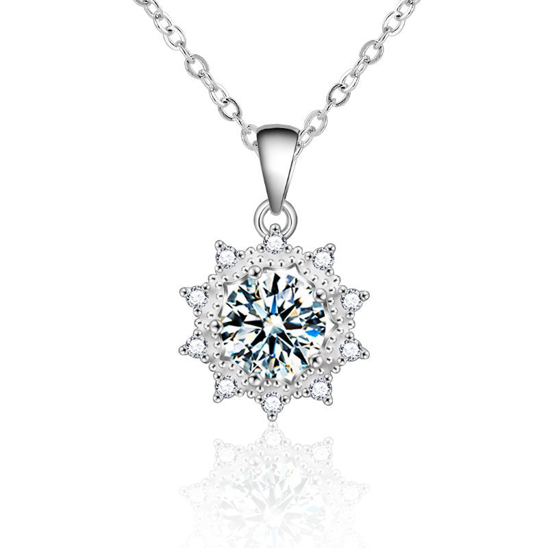 12mm Sunflower Moissanite Pendant – image 6