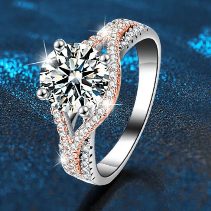 Moissanite Two-Color Ring – wholesale moissanite rings