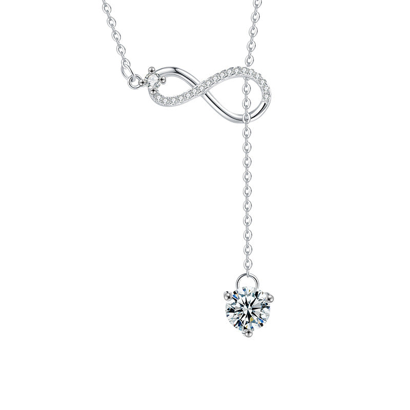 Moissanite Infinity Tassel Necklace
