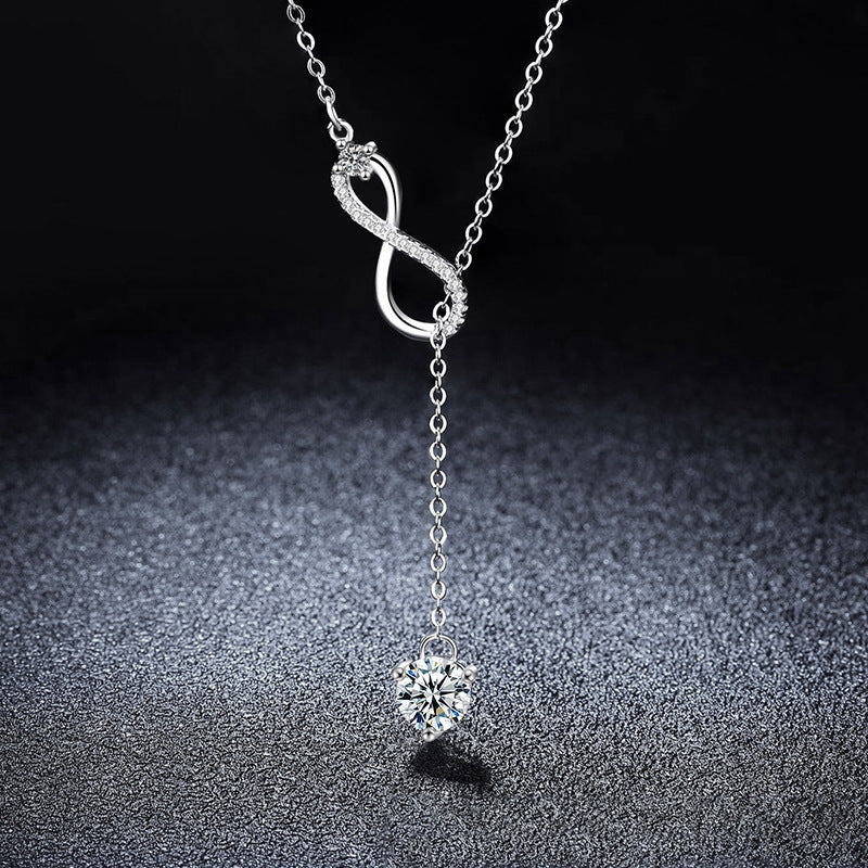 Moissanite Infinity Tassel Necklace – wholesale moissanite jewelry