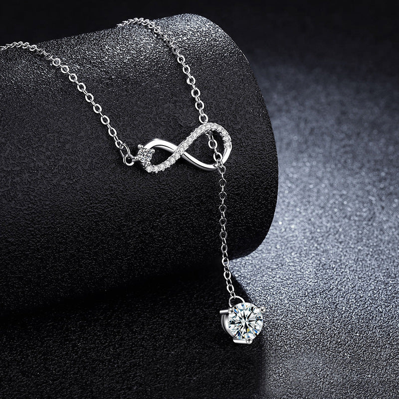 Moissanite Infinity Tassel Necklace – image 4