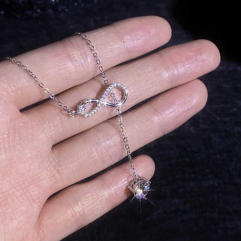 Moissanite Infinity Tassel Necklace – image 5