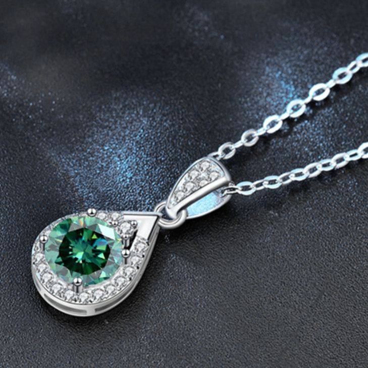 Long Water Drop Moissanite Necklace – image 4