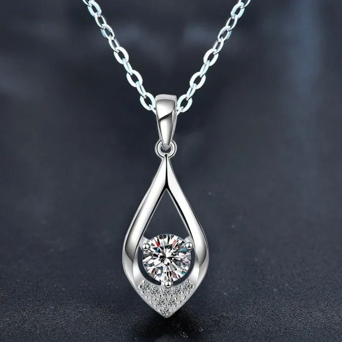 Moissanite Open Water Drop Necklace – wholesale moissanite jewelry