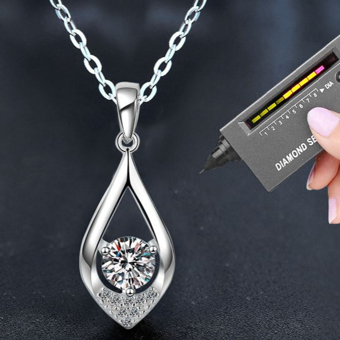 Moissanite Open Water Drop Necklace – image 5