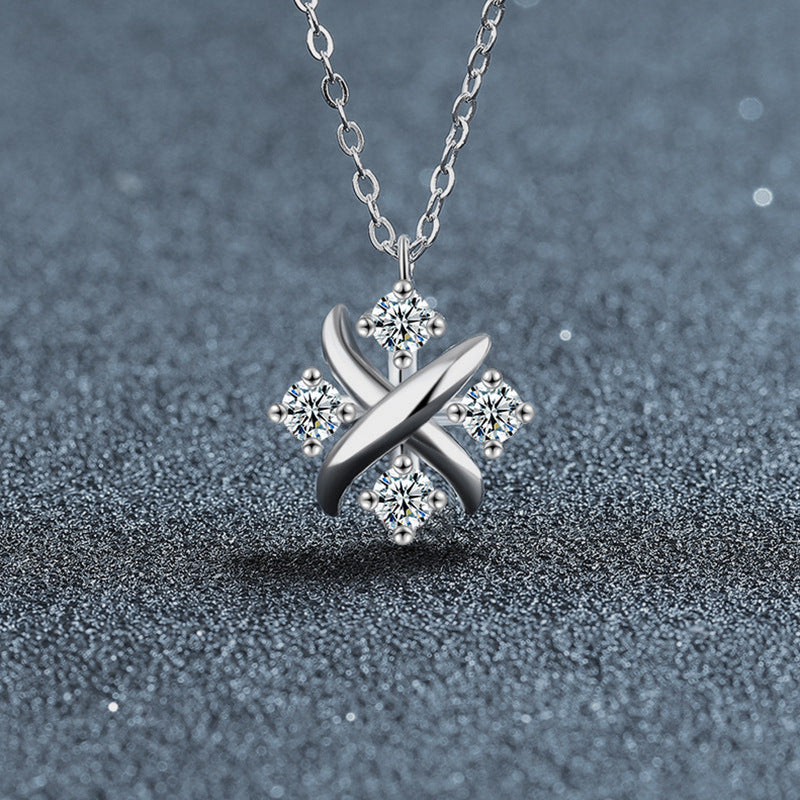 Moissanite Letter X Pendant Necklace – wholesale moissanite jewelry