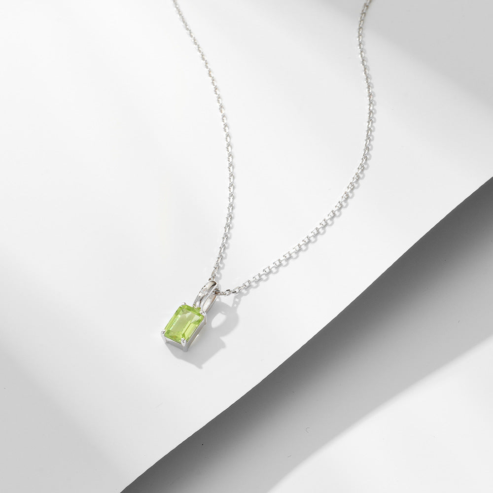 Natural Amethyst Olivine Pendant Necklace – image 6