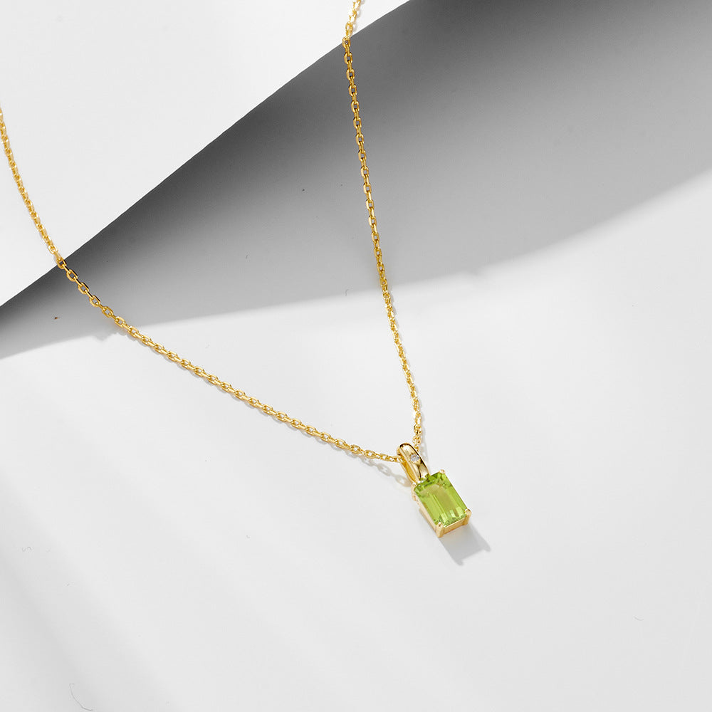 Natural Amethyst Olivine Pendant Necklace – image 8