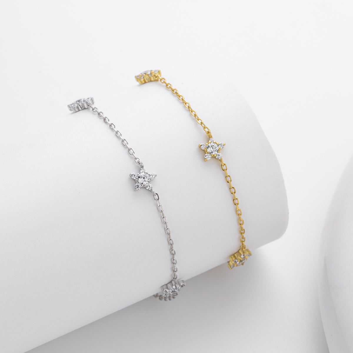 Pentagram Zirconia Chain Bracelet