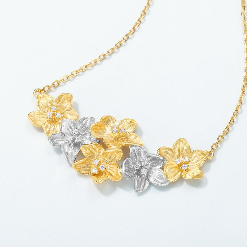 Petal Zircon Pendant Necklace – wholesale silver necklaces