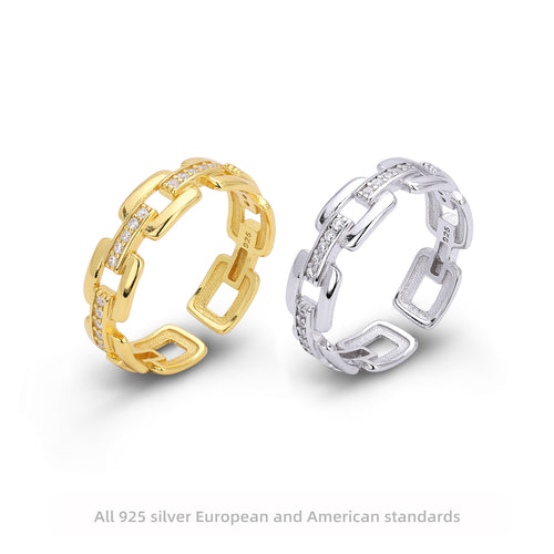 Zirconia Chain Link Ring