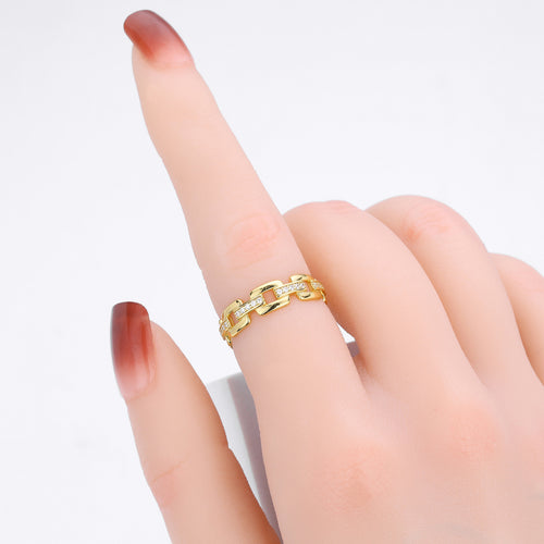 Zirconia Chain Link Ring – wholesale silver rings