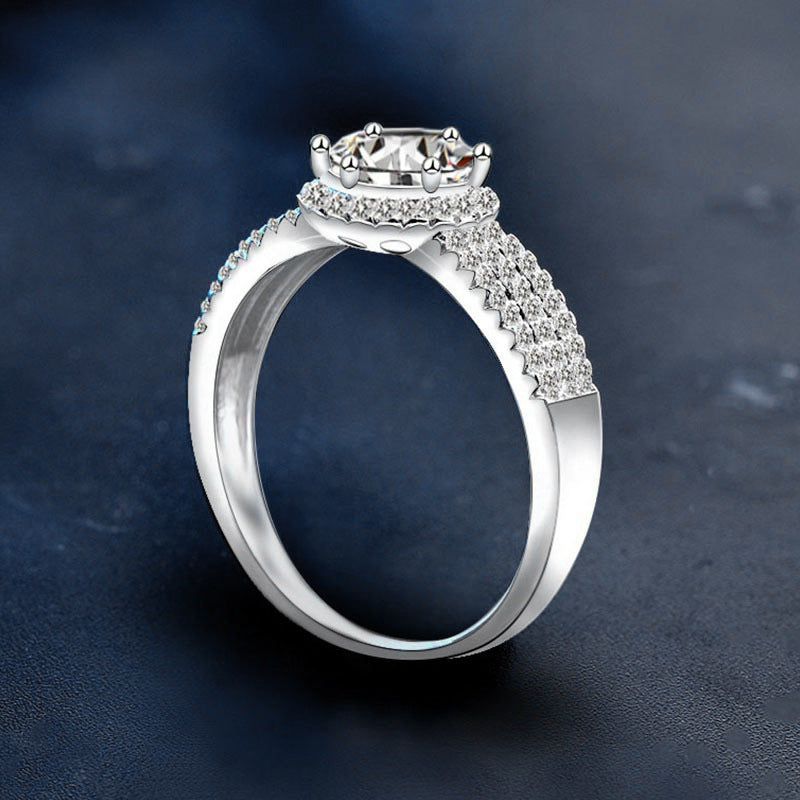 Round Bezel-Set Moissanite Ring