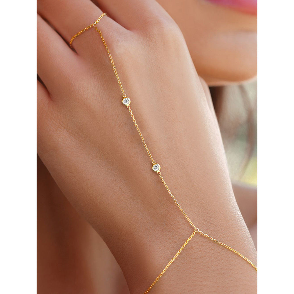 Round Zircon Finger Chain Bracelet – bracelet supplier