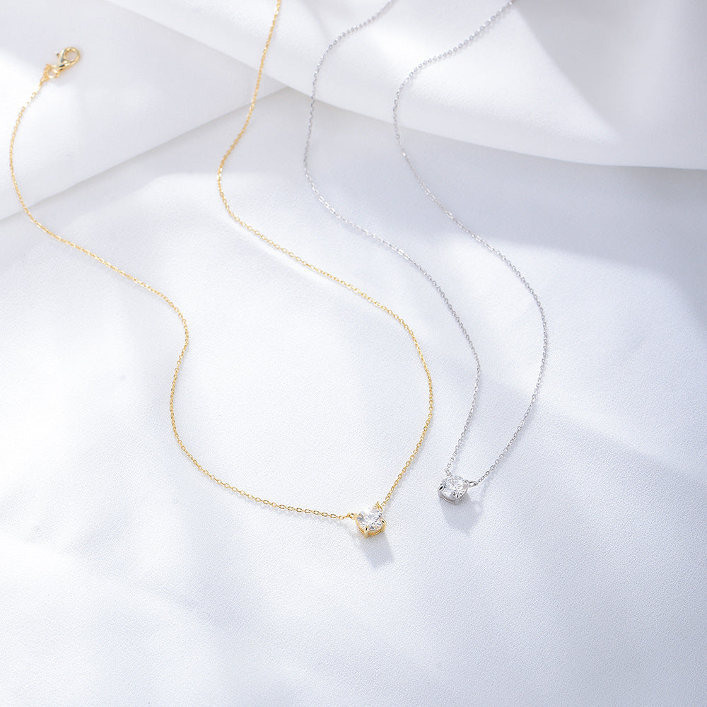 Round Zircon Pendant Necklace