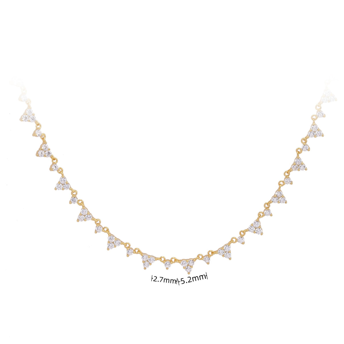 Scattered Triangle Full Zircon Necklace – image 7