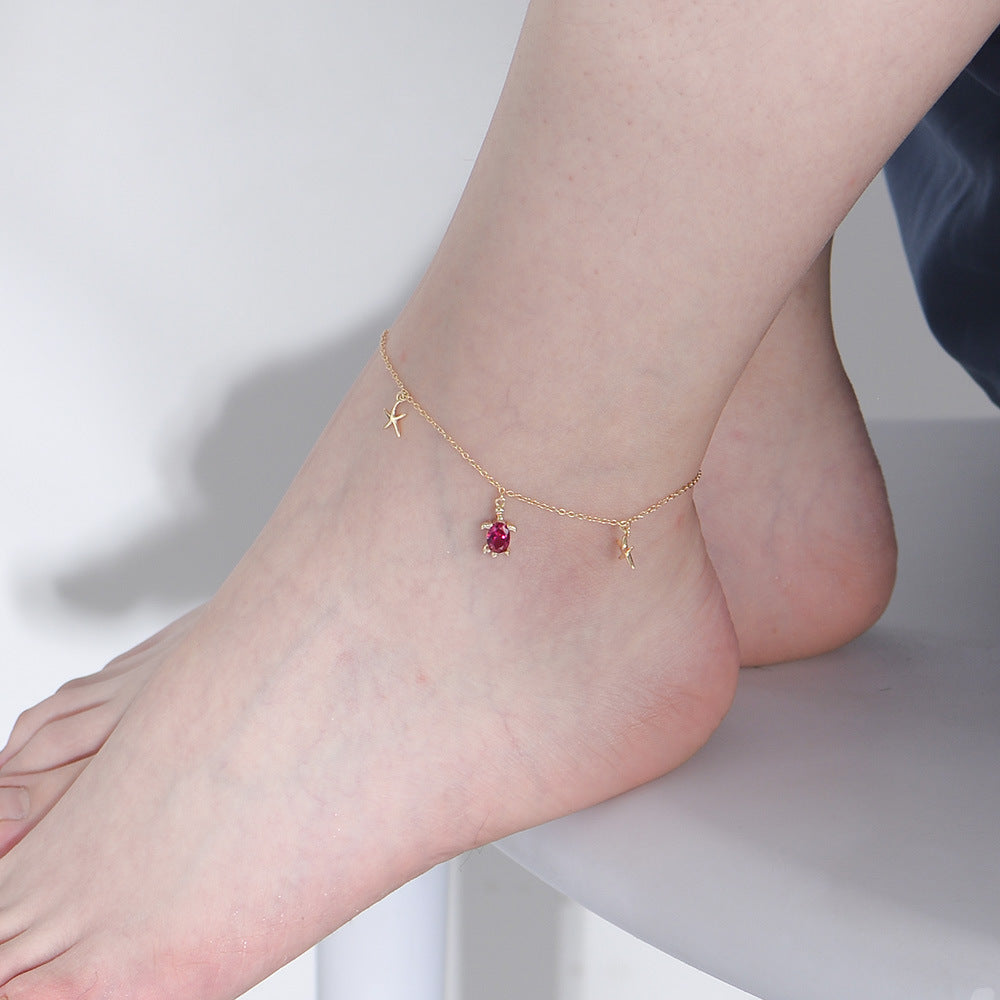 Sea Turtle Starfish Pendant Anklet – wholesale anklets