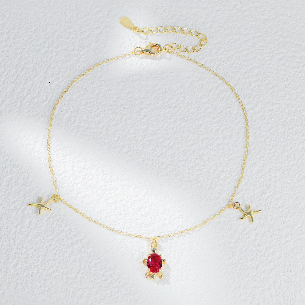 Sea Turtle Starfish Pendant Anklet – image 5