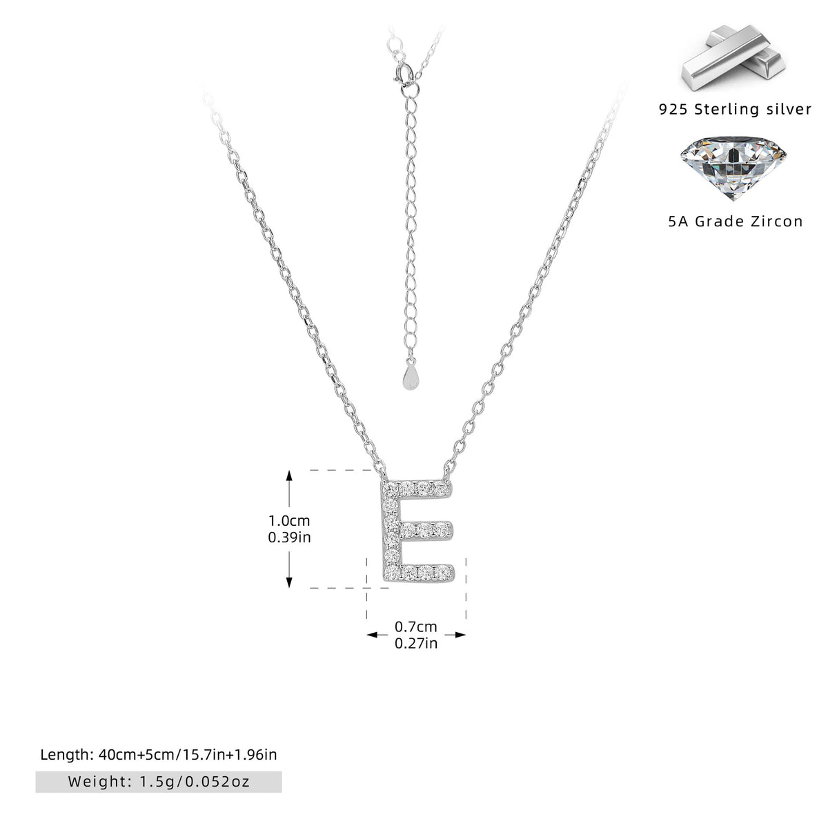 Simple Zircon Necklace With English Letters – image 42