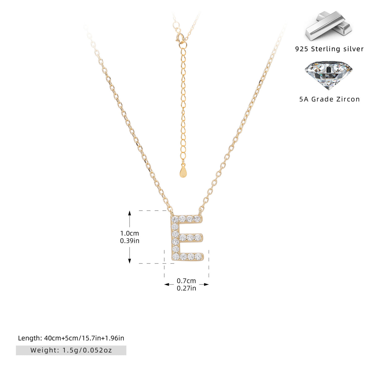 Simple Zircon Necklace With English Letters – image 43