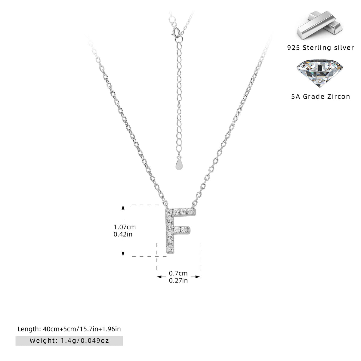 Simple Zircon Necklace With English Letters – image 44