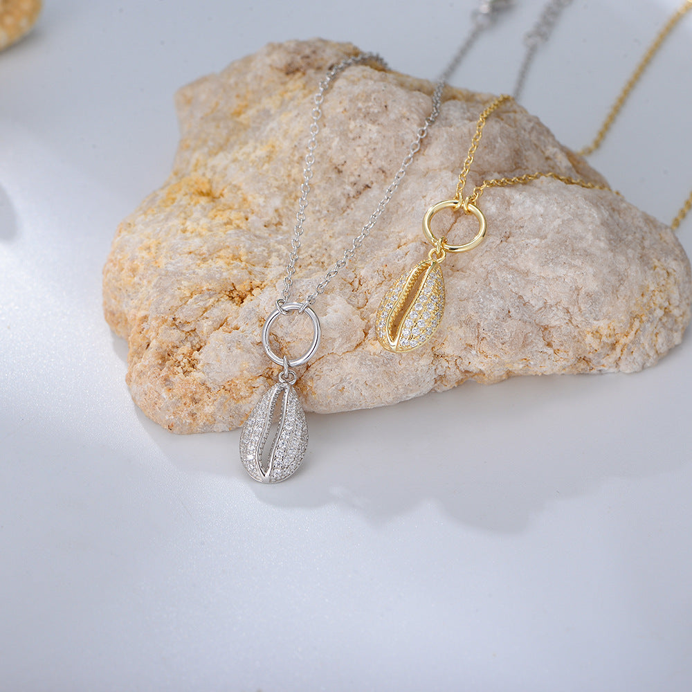 Geometric Shell-Shaped Zircon Anklet – detail view 3