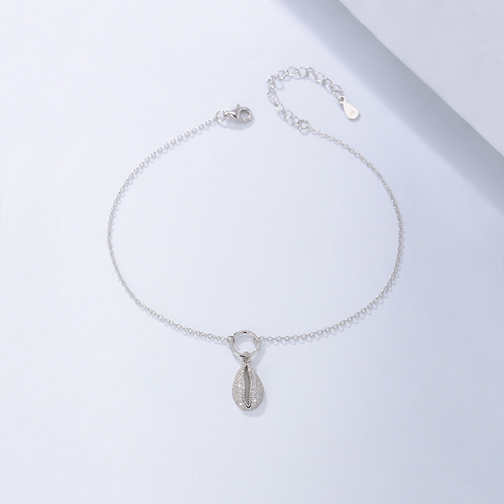 Geometric Shell-Shaped Zircon Anklet – image 5