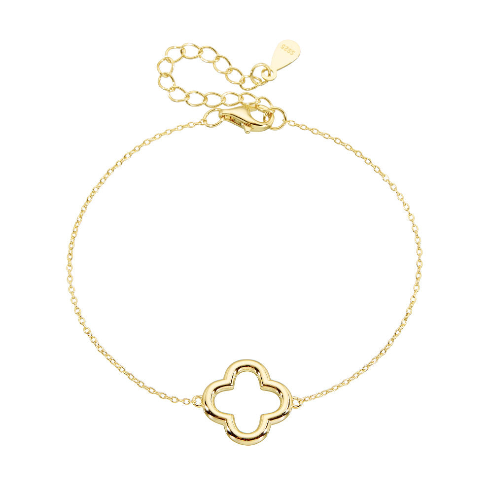 Hollow Four-Leaf Clover Bracelet – detail view 3