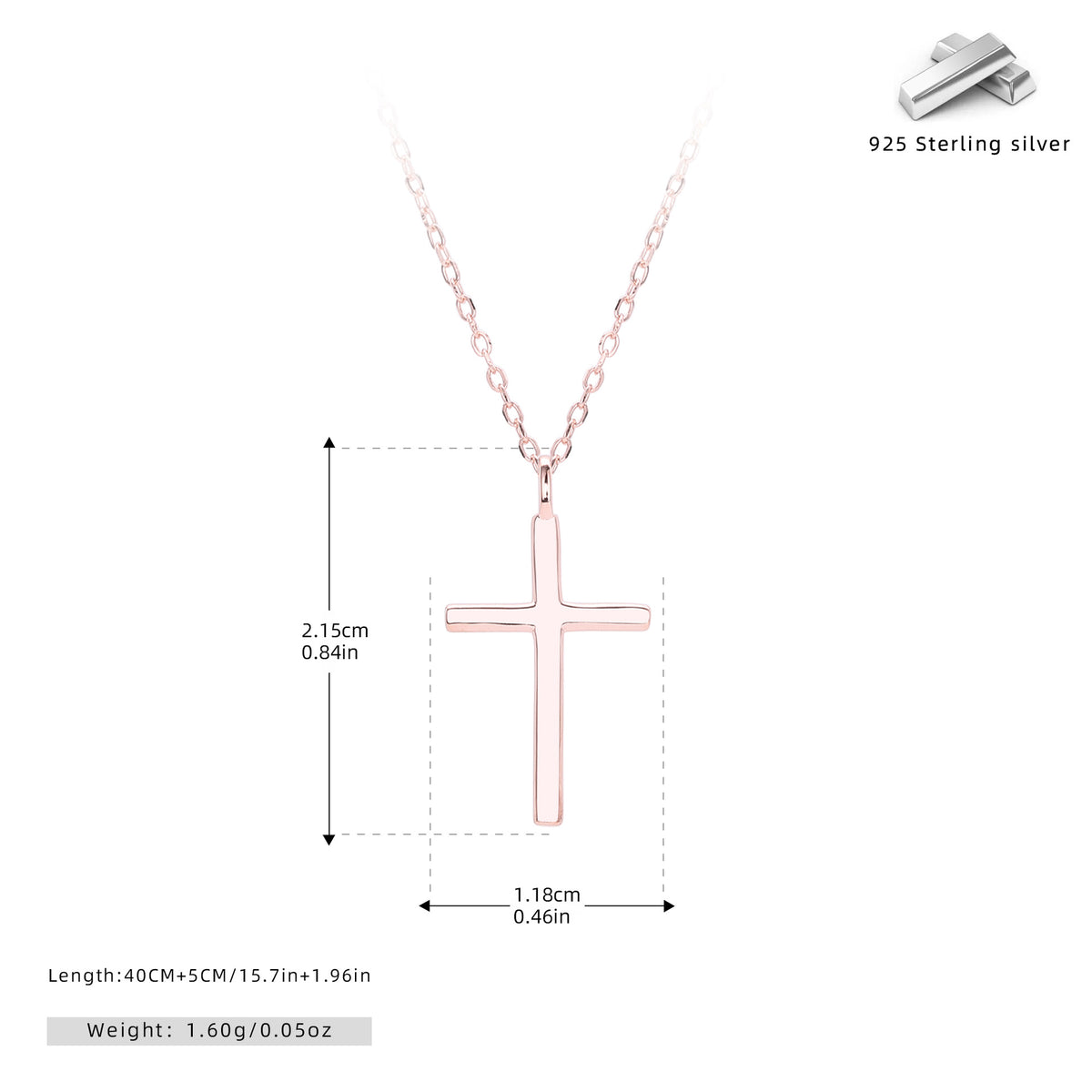 Simple Polished Cross Necklace – image 13