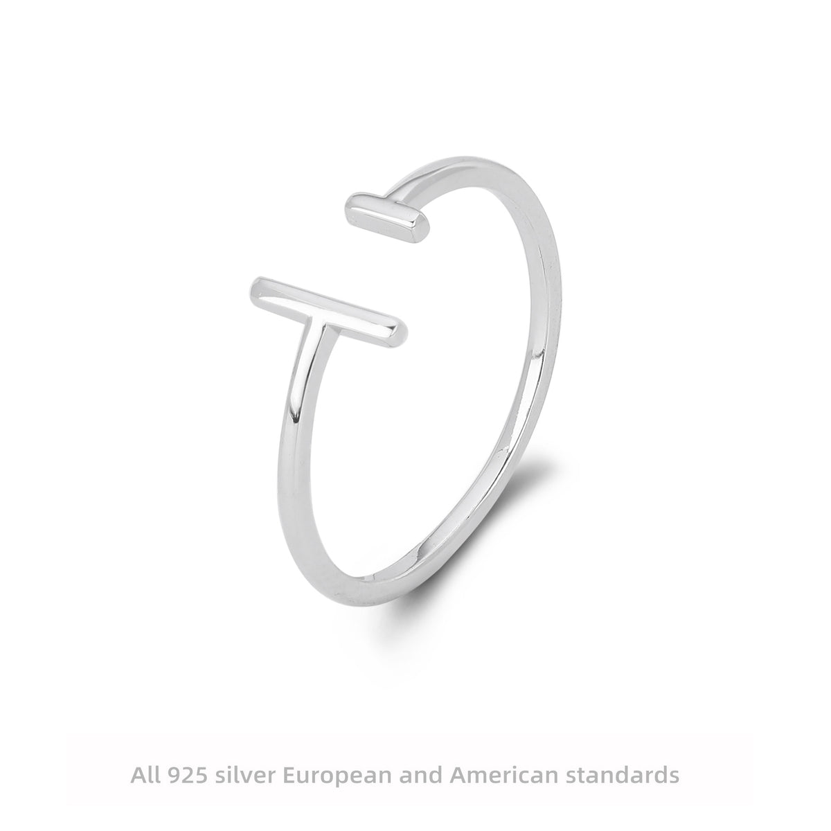 Parallel-Line T Open Ring