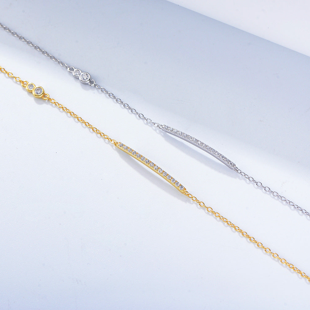 Simple Zircon Inlaid Bracelet