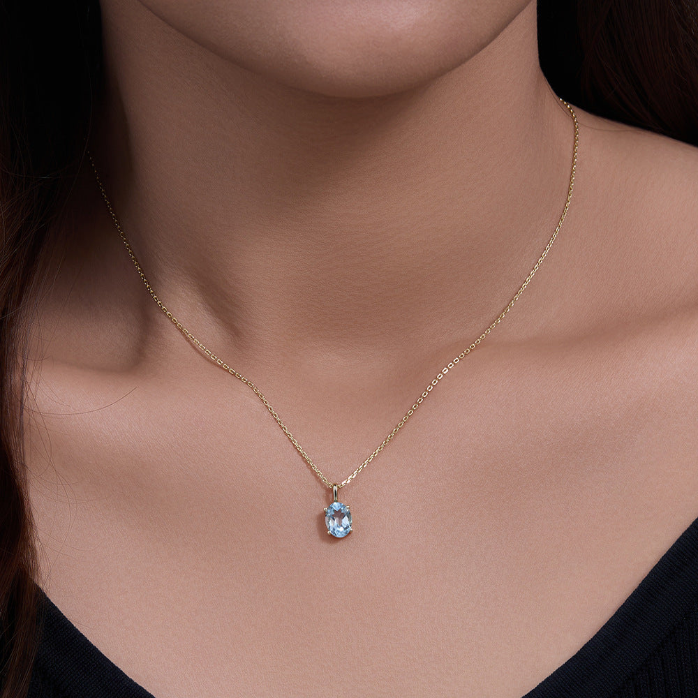 Sky Blue Topaz Necklace – detail view 3