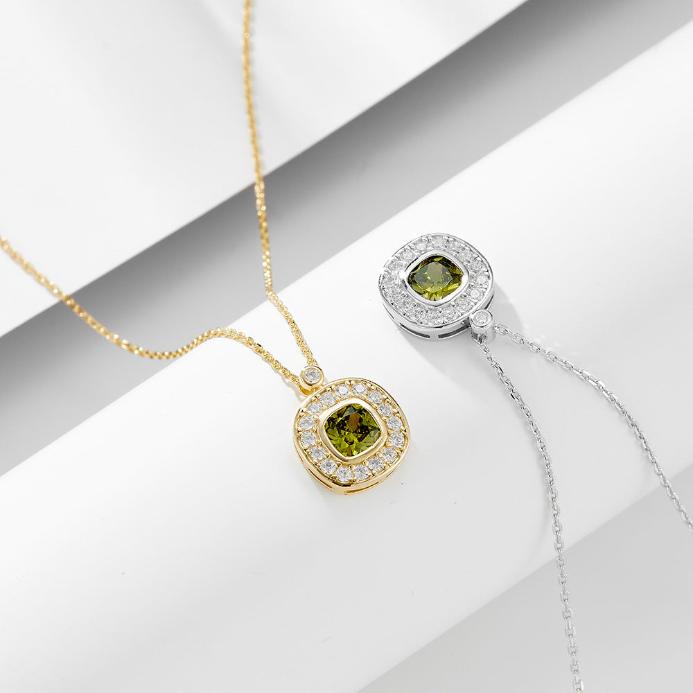 Square Zircon Pendant Necklace