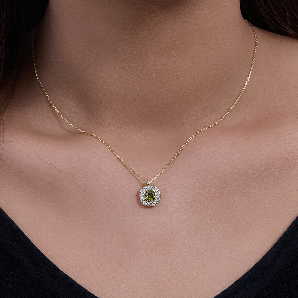 Square Zircon Pendant Necklace – wholesale silver necklaces