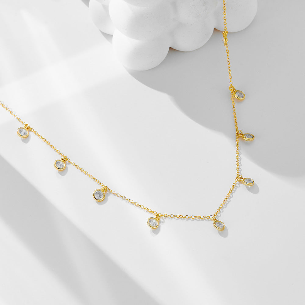 Starry Dot Zircon Pendant Necklace