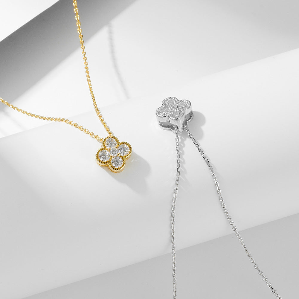 Zircon Four Leaf Clover Necklace