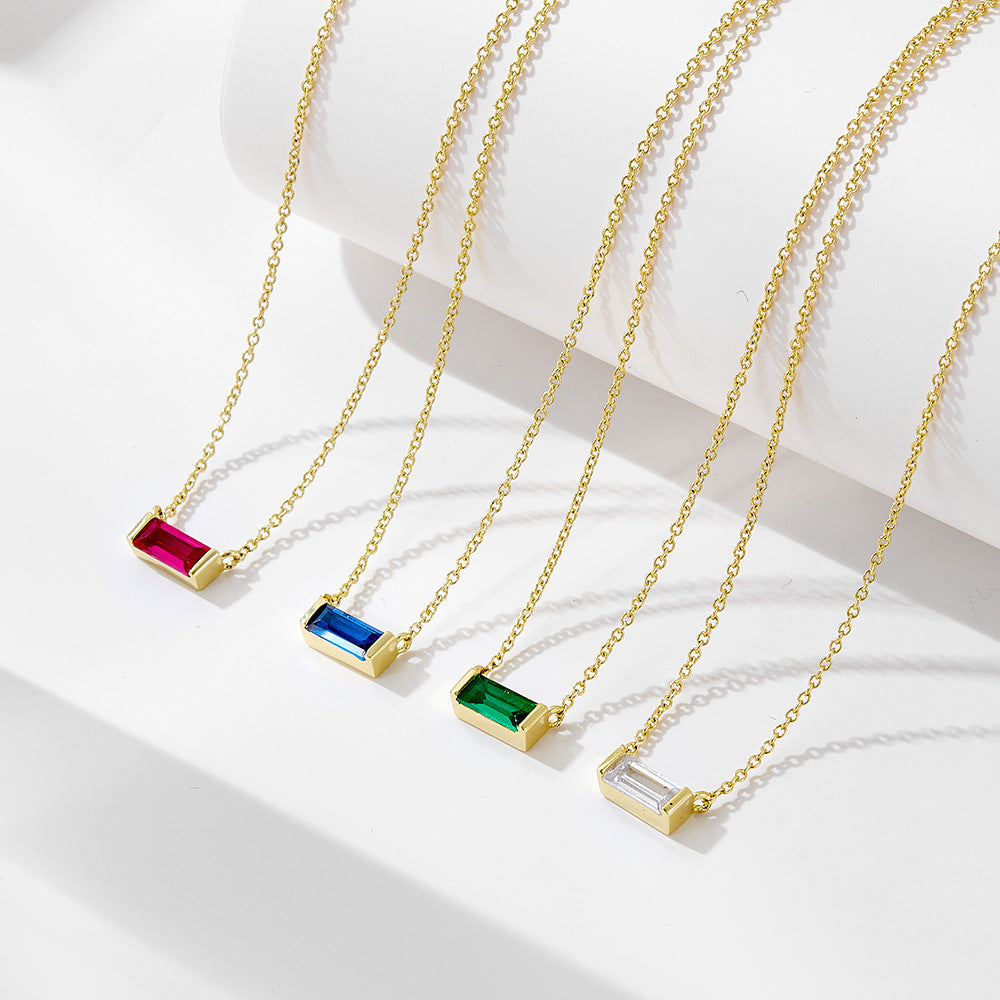 Twelve Birthstone Zircon Clavicle Necklace