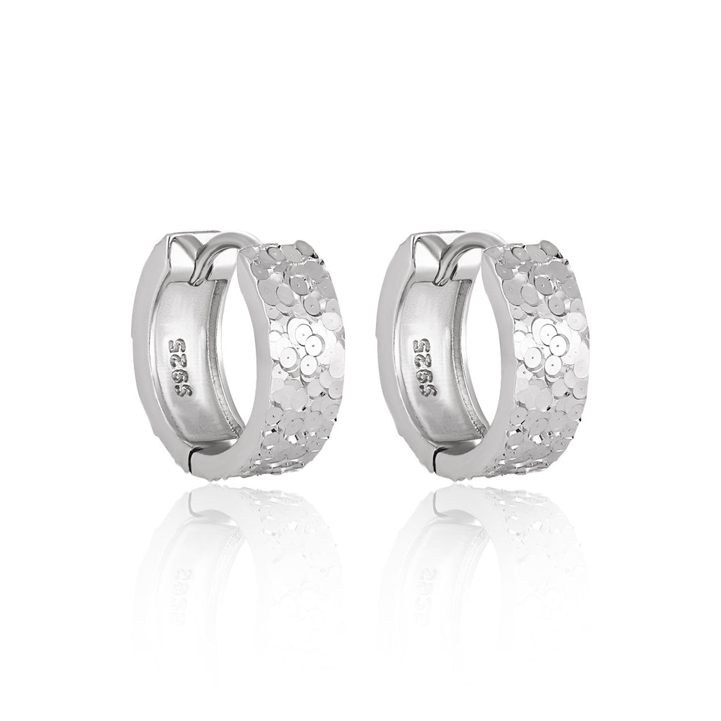 Scale Textured Huggie Hoop Earrings