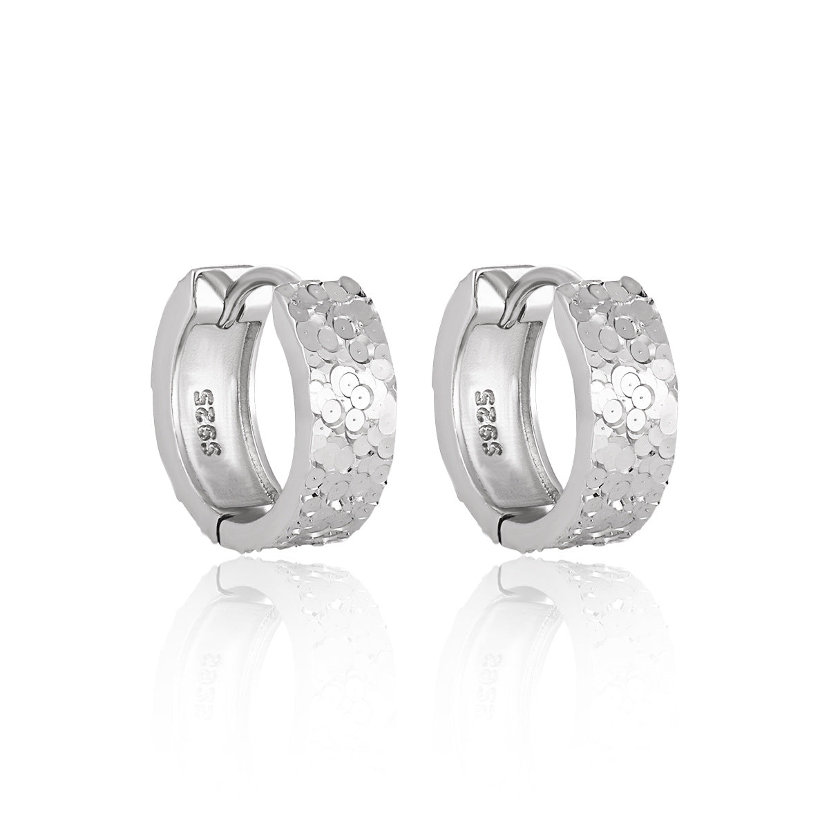 Scale Textured Huggie Hoop Earrings