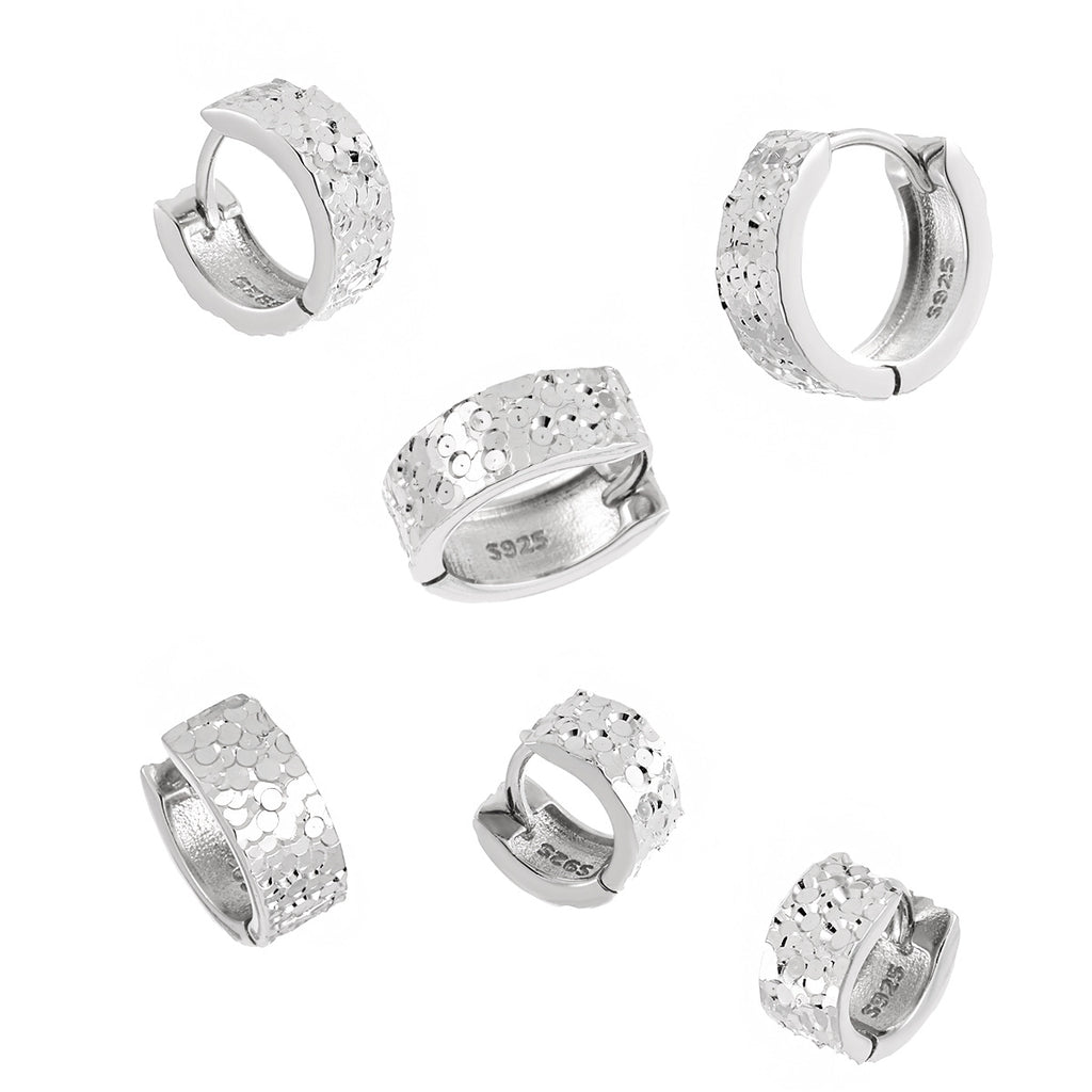 Scale Textured Huggie Hoop Earrings – earring hoops in bulk