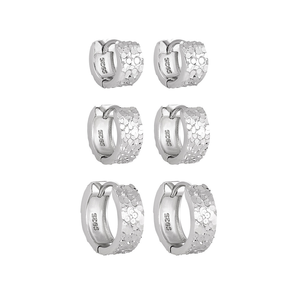Scale Textured Huggie Hoop Earrings – image 5