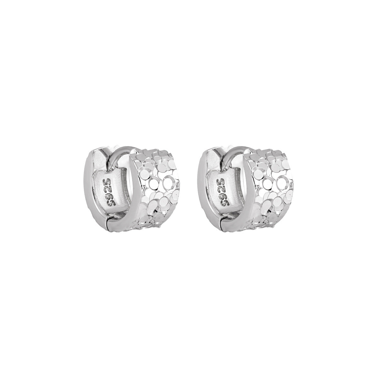 Scale Textured Huggie Hoop Earrings – image 6
