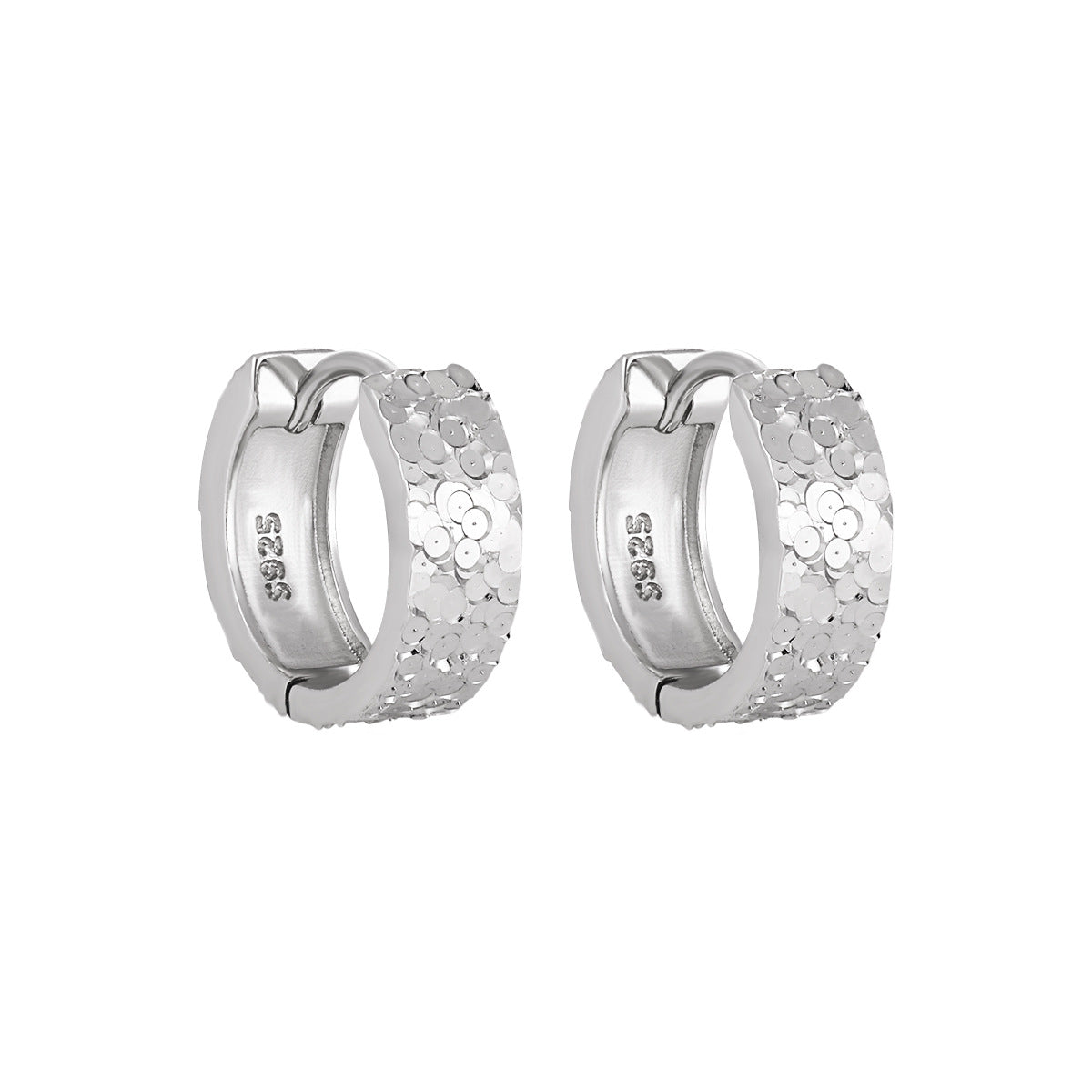 Scale Textured Huggie Hoop Earrings – image 8