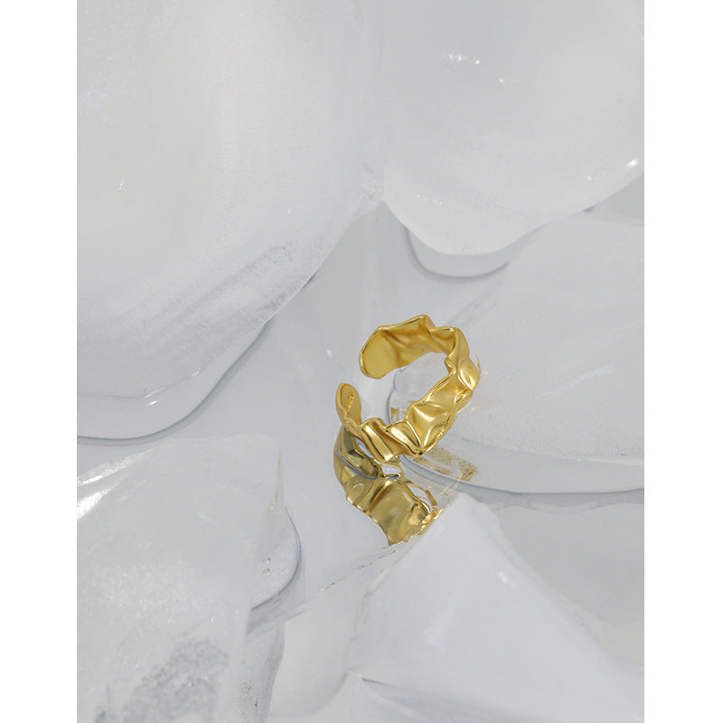 Sculptural Folded Metal Open Ring – wholesale open ring