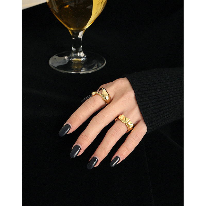 Sculptural Folded Metal Open Ring – image 4