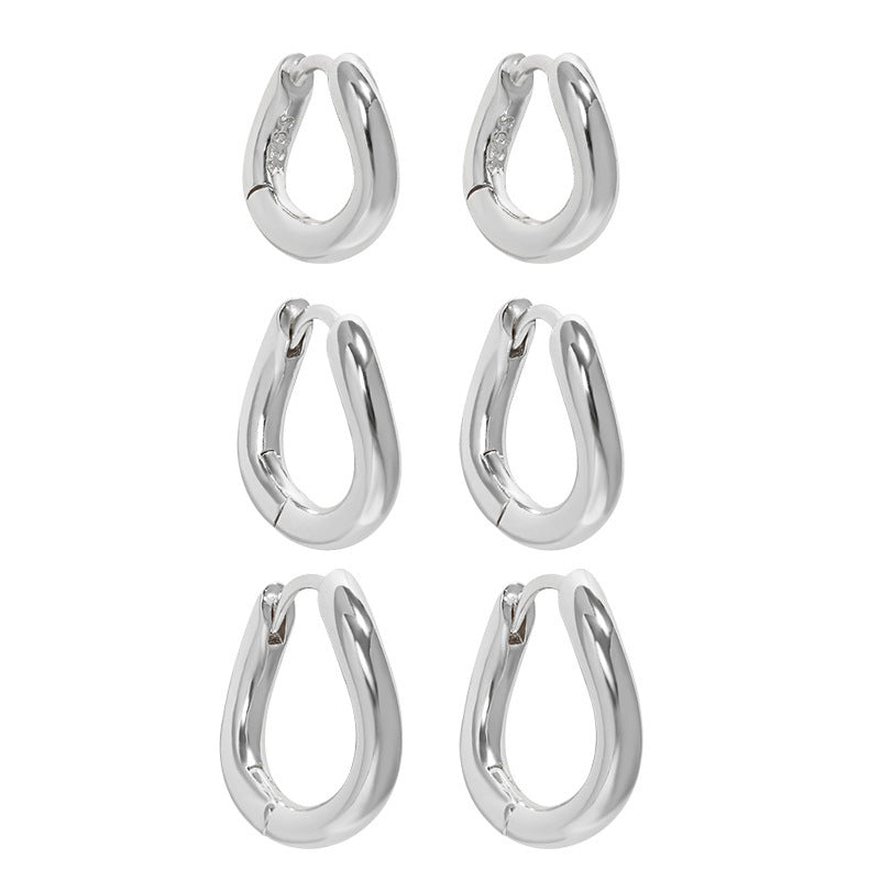 Sculptural Teardrop Huggie Hoop Earrings – image 6