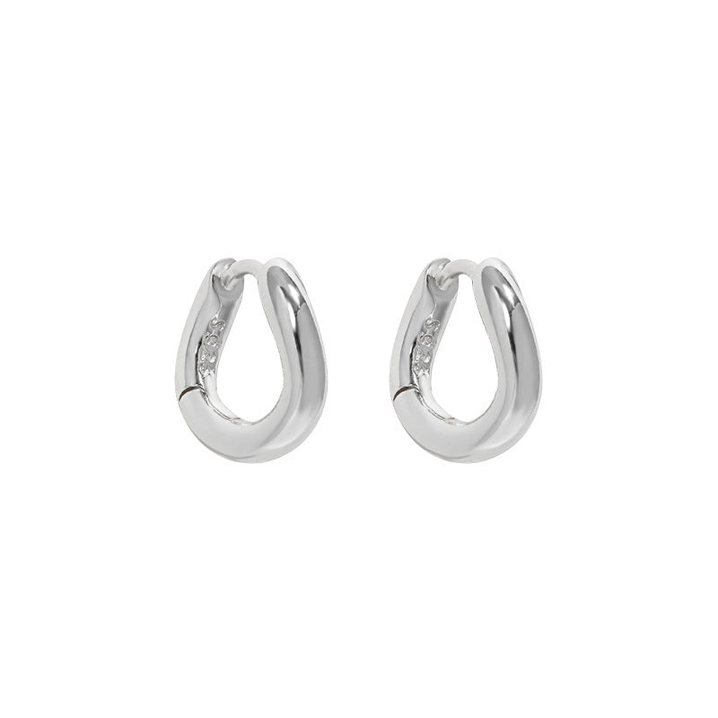 Sculptural Teardrop Huggie Hoop Earrings – image 7
